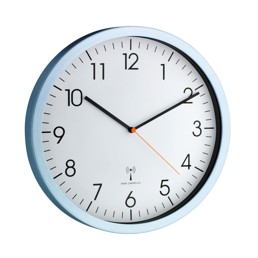 TFA Analoge Funk-Wanduhr mit Aluminium-Rahmen 582587