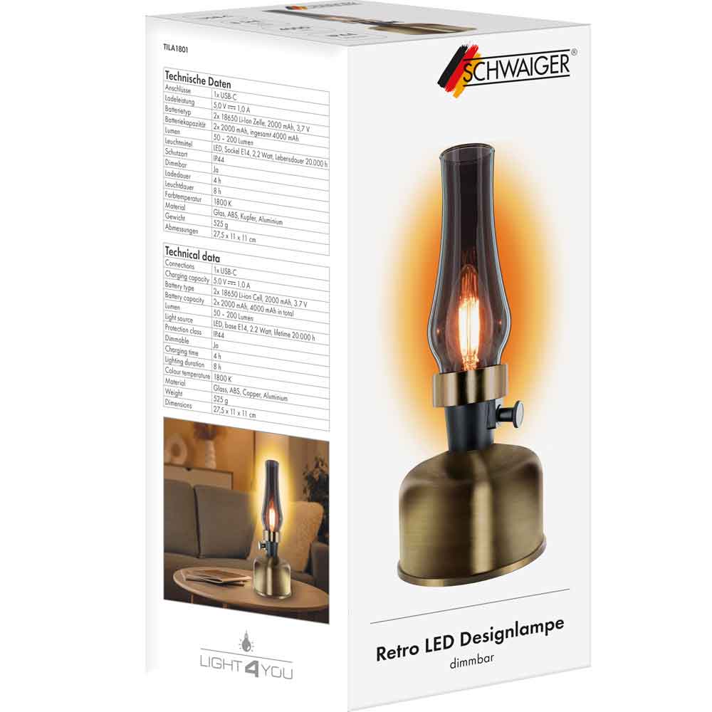 Schwaiger Retro LED Designlampe 