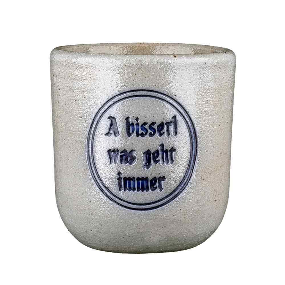 Gaudiknopf Schnapskrügerl "A bisser was geht immer" 652632