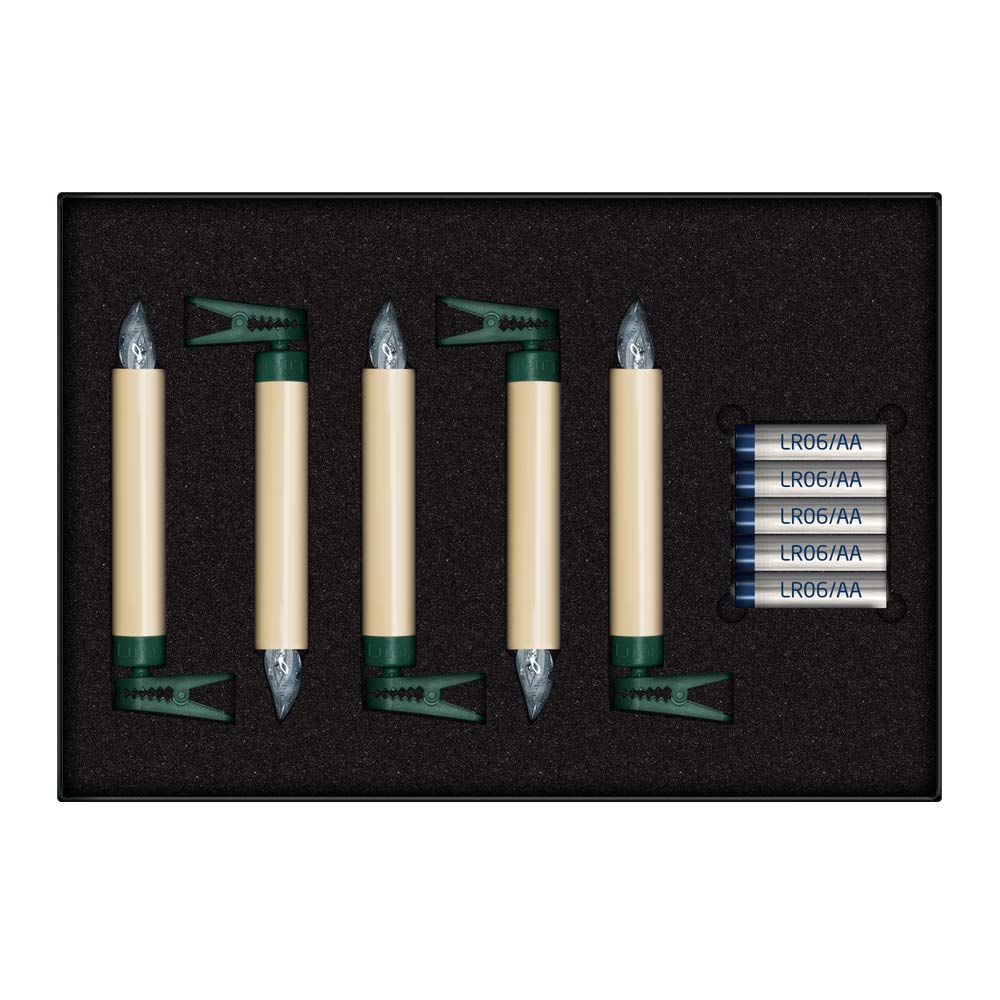 Krinner Christbaumkerze Erweiterungs-Set "Lumix SuperLight Elfenbein" 550223