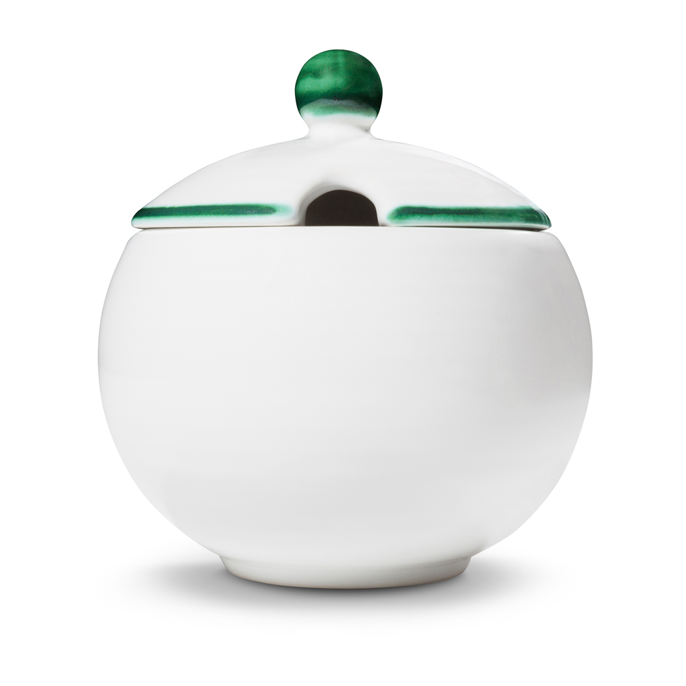 Gmundner Zuckerdose "Grüner Rand" 484066
