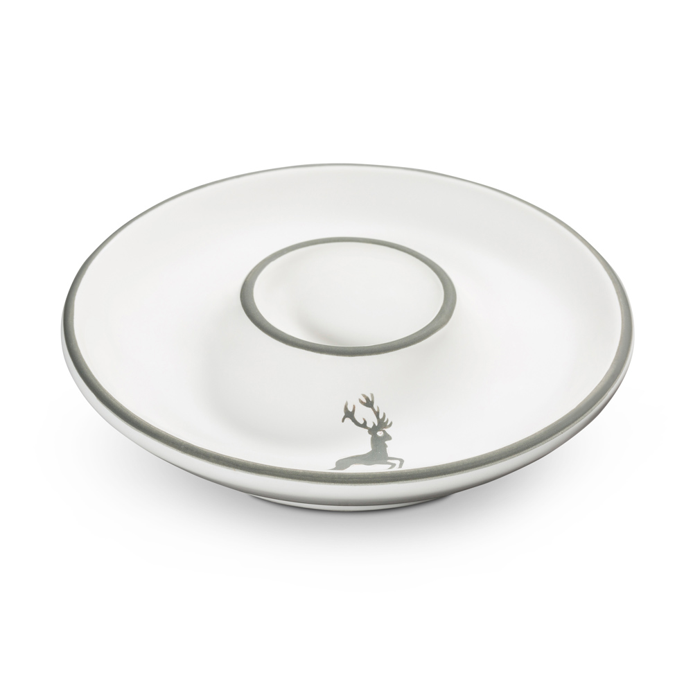 Gmundner Eierbecher flach "Grauer Hirsch" 400438