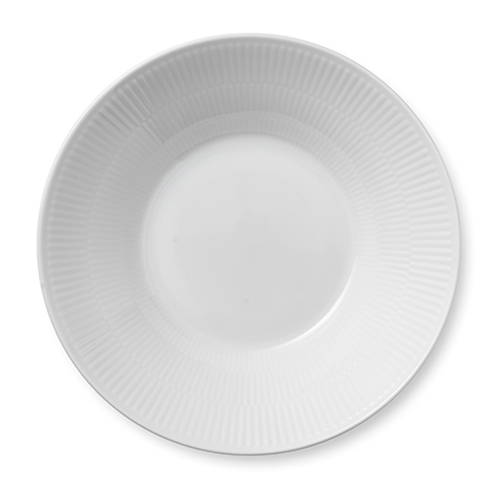 Royal Copenhagen Suppenteller "Weiß gerippt" 456034