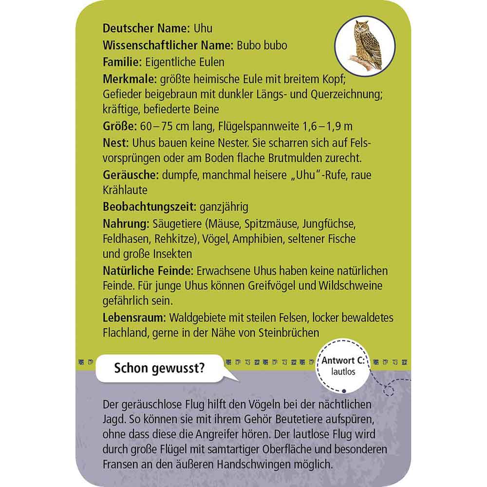 Moses Kartenset 50 Tiere der Nacht "Expedition Natur"