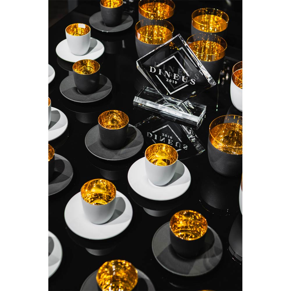 Eisch Espressotasse mit Untersetzer "Cosmo Gold" 558562