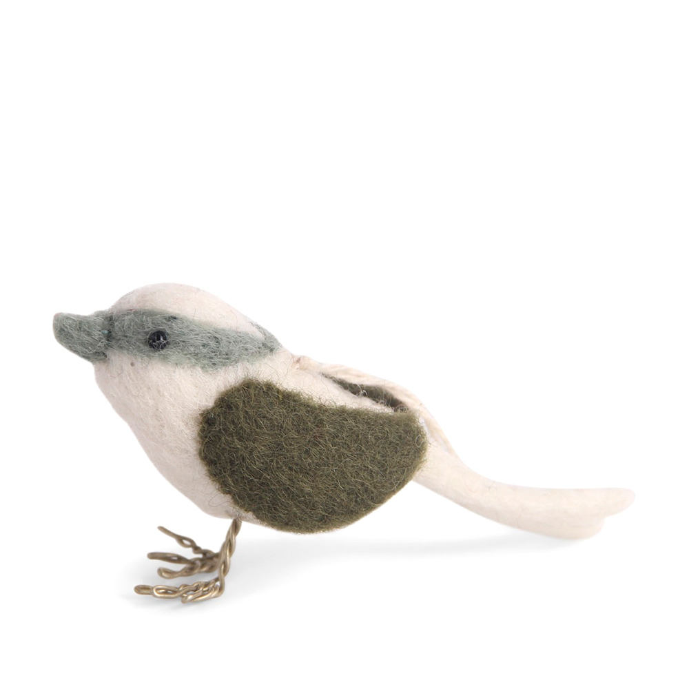 Filzfigur "Vogel" weiß/grün 583818