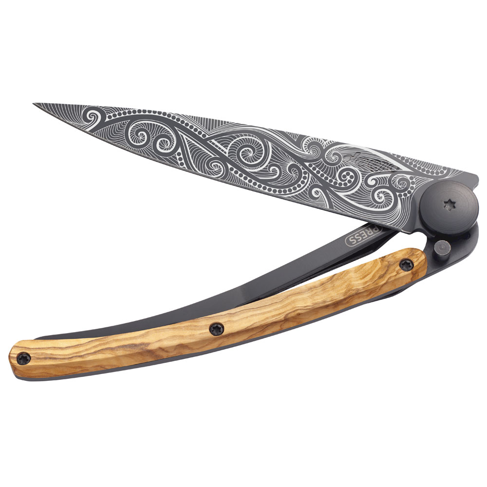 Deejo Taschenmesser Olivenholz mit Motiv 606883