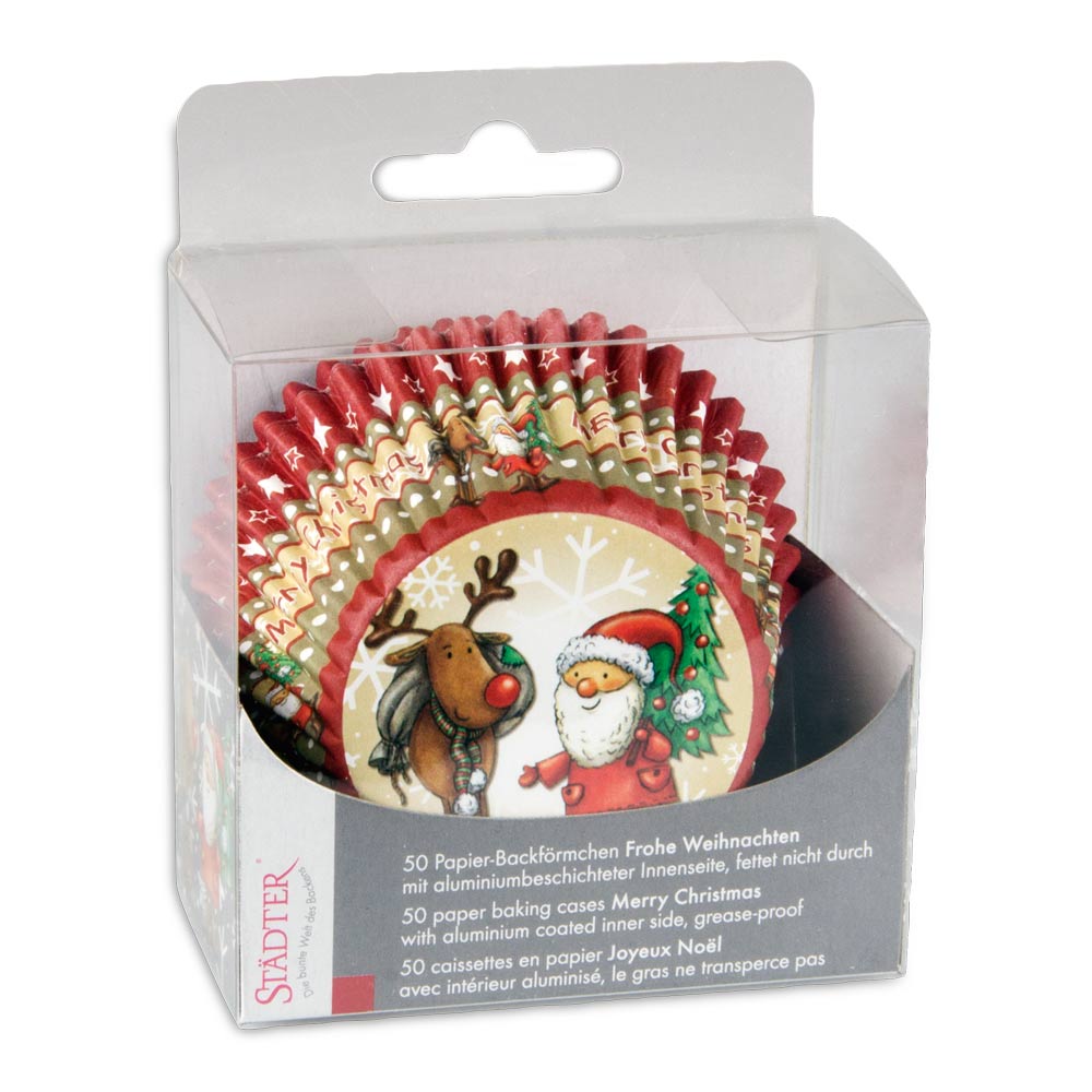 Städter Papier-Backförmchen "Frohe Weihnachten" 493985