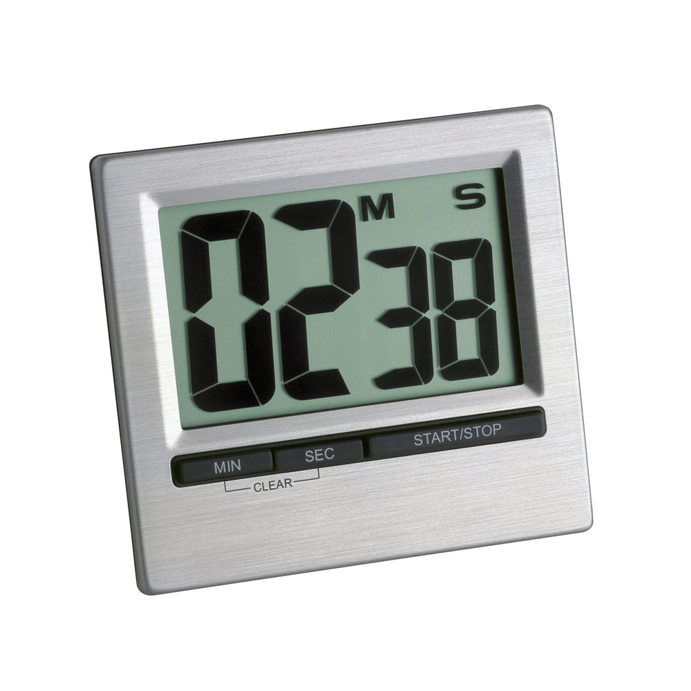 TFA Digitaler Timer und Stoppuhr mit Aluminium-Front 307340