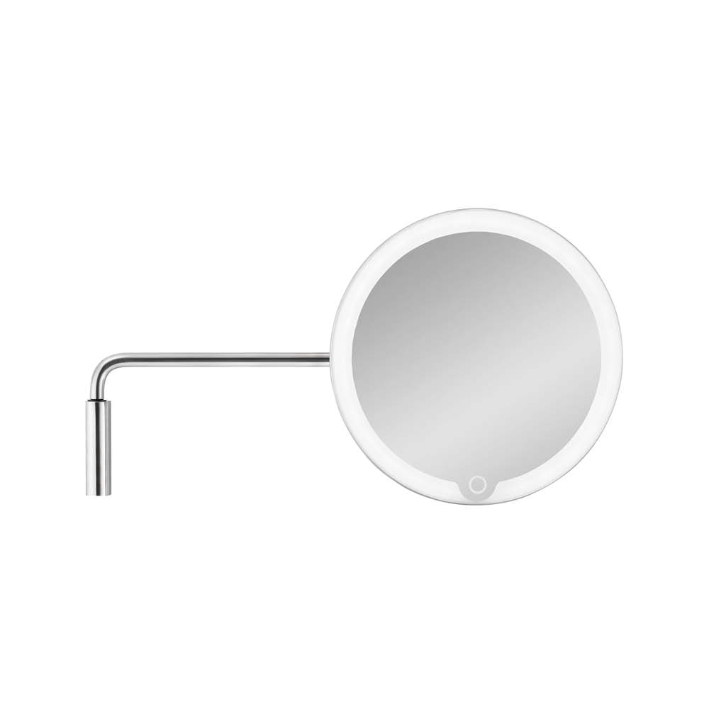 Blomus LED-Kosmetikspiegel mit Wandhalterung "MODO" Silber Matt