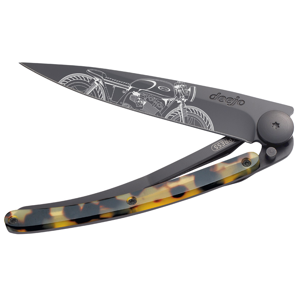 Deejo Taschenmesser Schildpattoptik mit Motiv 606890