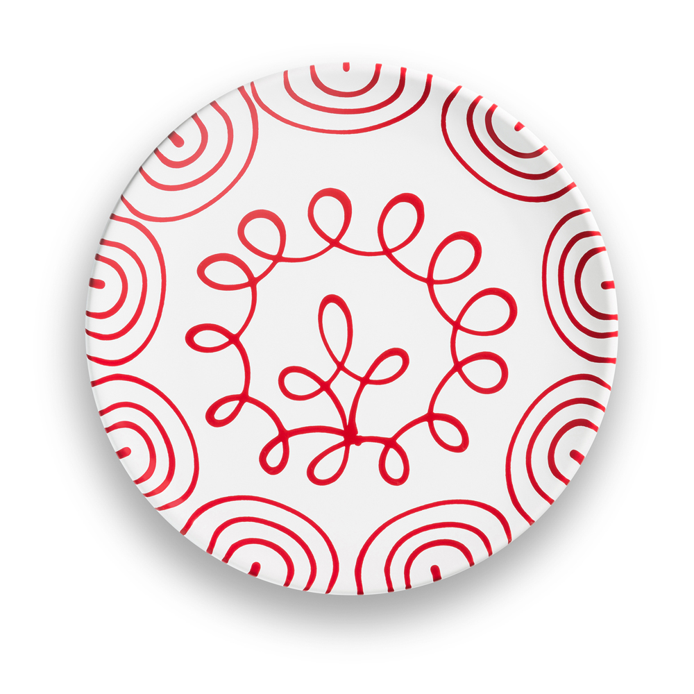 Gmundner Speiseteller "Rotgeflammt" 353159