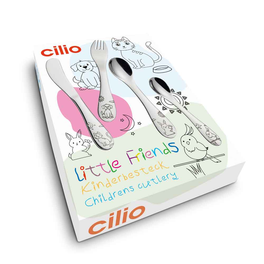 Cilio Kinderbesteck "LITTLE FRIENDS" 4tlg.