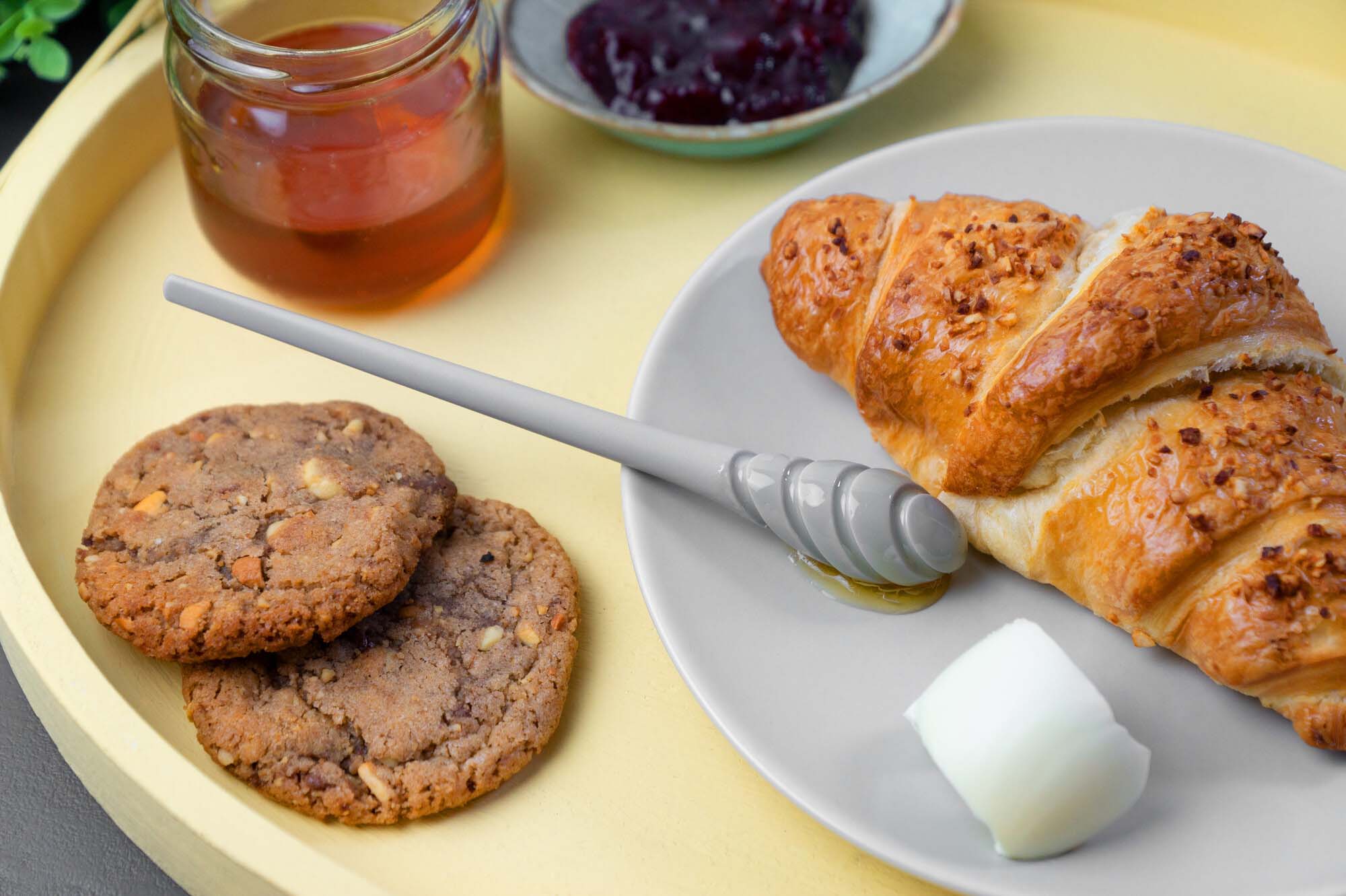 Honiglöffel 16,5cm light grey, Silikon mit Metallkern 610312