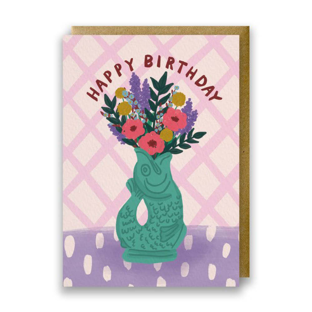 Gluckigluck Karte "Happy Birthday" meeresgrün