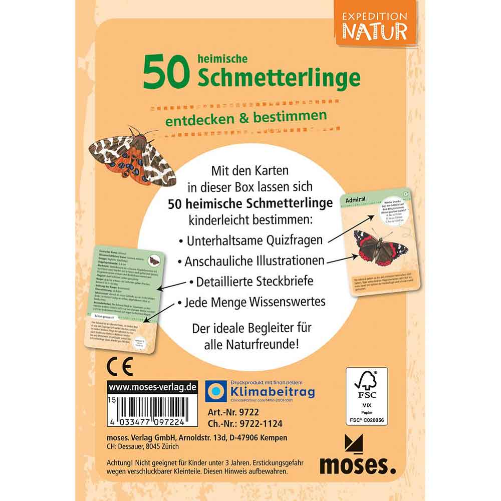 Moses Kartenset 50 heimische Schmetterlinge "Expedition Natur"