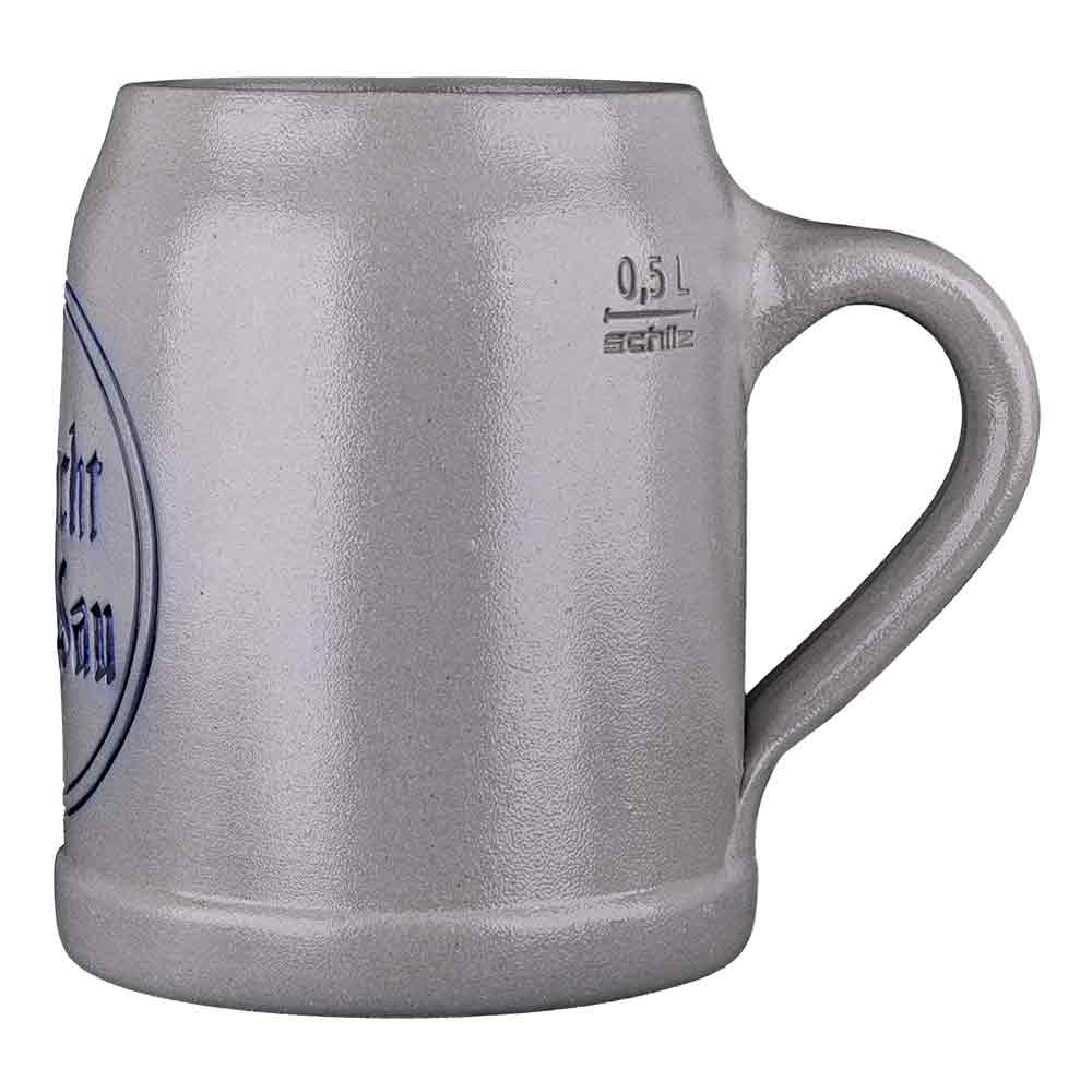 Gaudiknopf Steinkrug "Durscht wiad Sau" 652628