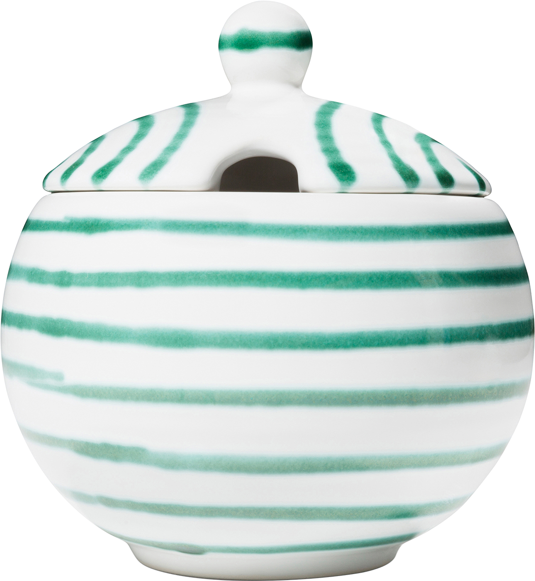 Gmundner Zuckerdose mit Ausschnitt "Grüngeflammt" 293947