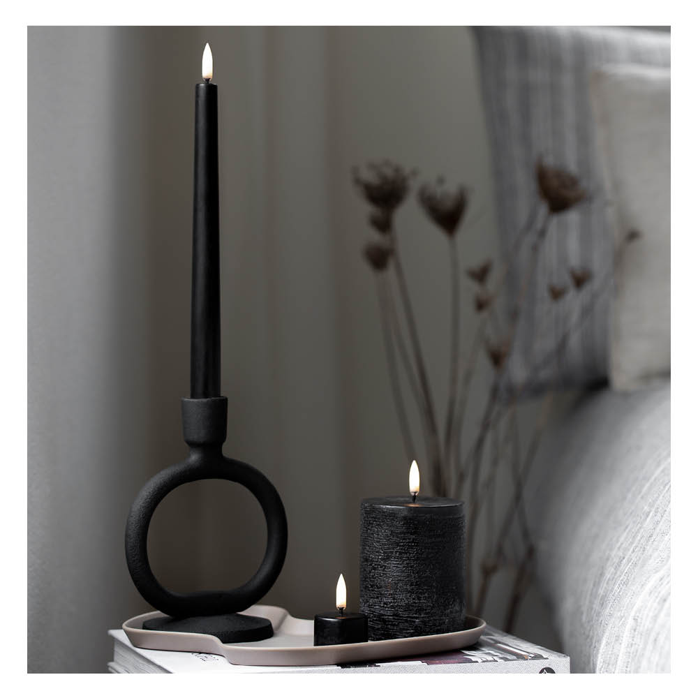 Uyuni LED Candle 2-Pack Plain Black "Taper" 617657