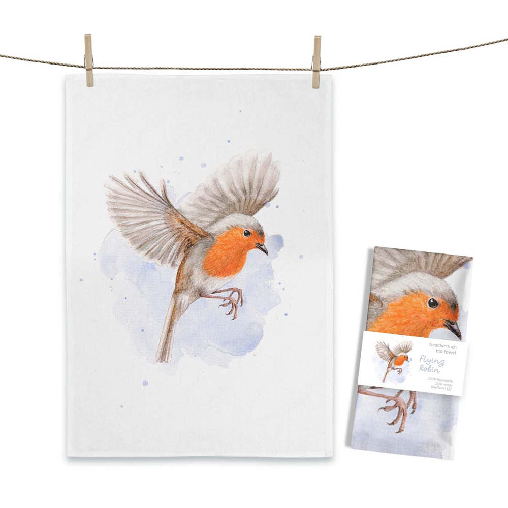 Maluu Geschirrtuch 50x70cm "Robin Redbreast" 645126